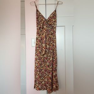 Floral dress with open back tie